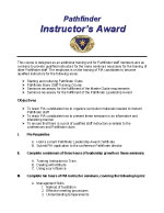NAD Pathfinder Instructor's Award Requirements